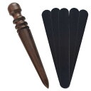 コバ磨き 革磨き レザースティック 革細工 革工芸 革工芸道具 工具 仕上げ 檀木 革手芸 革細工 ブラウン サンドスティック付き