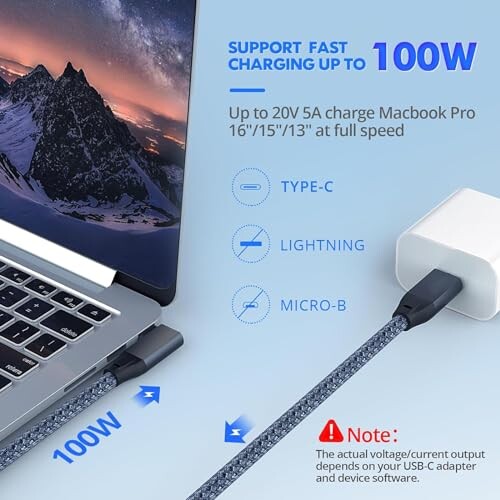 UseBean USB Type C ケーブル L字型 1M, 4K/60Hz 映像出力 USB 3.2 Gen 2X2 20Gbpsデータ転送 PD対応100W超急速充電 タイプc充電ケーブル iPhone 15, MacBook, iPad mini/Pro, Matebook, Xperia, Galaxy S24/S23/S22, Sony等Type-c機