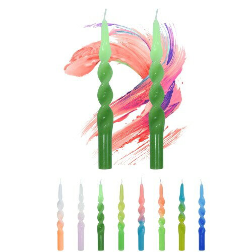 10 インチろうそく スパイラルキャンドル 手作りテーパーキャンドル 無香料 結婚式 キャンドル ホームデコレーション ロウソク (Light Dark Green)