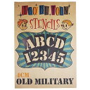 ステンシルシート アルファベット大文字&数字セット OLD MILITARY (4cm)
