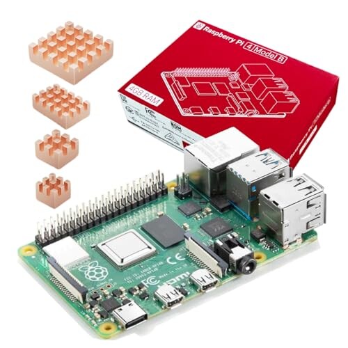 Raspberry Pi 4 ModelB（4GB RAM）技適対応品 ラズベリーパイ4 モデルB Development Board BCM2711 Cortex-A72 64-bit Quad core 1.5GHz SOC 2.4&5.0 GHz WiFi/Bluetooth 5.0 with 4銅ヒートシンク ラズベリーパイ4GBマザーボード