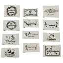 LOYELEY ハンドメイド用 タグ 12種 24枚セット フラワー ウサギ パンダ コットン 綿 ロゴ ワッペン ラベル 縫製 手芸 DIY 手作り Hand...