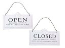 ace.(エース) ヴィンテージ 調 OPEN CLOSED 両面 プレート 木製 (ホワイト)