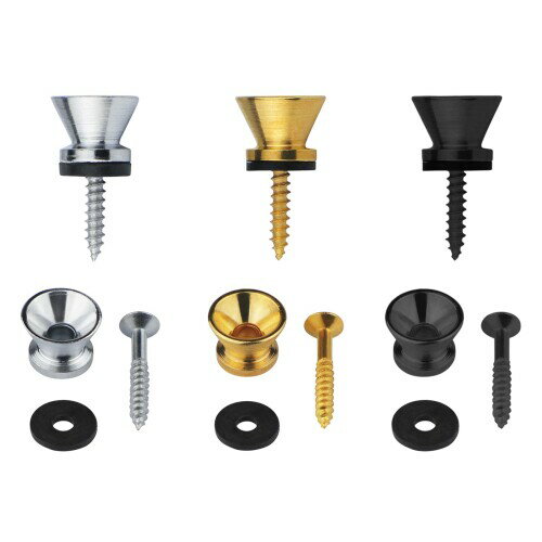 LIANHATA ストラップロック 6個セット ネジとパッド付き 3色各2個 ストラップボタン メタル エレキギター アコー ベース用 ギターベース用 (3色)