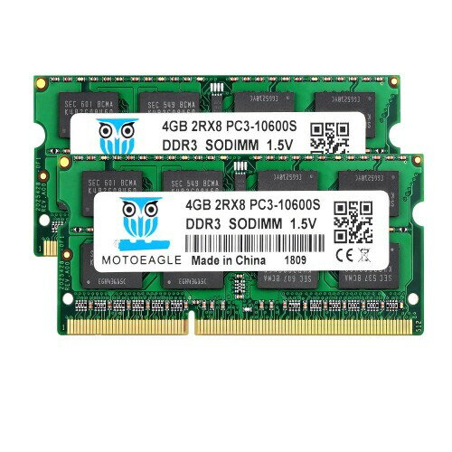 PC3 10600 10700 4GB×2枚 DDR3 1333MHz ノートPC用メモリ1.5V 204Pin CL9 Non-ECC SO-DIMM Mac 対応