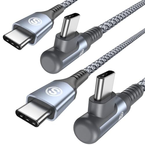 タイプc ケーブル L字Sweguard USB C-C ケーブル iPhone15 充電ケーブル充電器 Type-c アイフォン15/いphone15 pro Max,MacBook Pro/Air iPad Pro、Samsung Galaxy S24 S23 S22 S21,Sony, Pixel等Type-c機種対応 (灰)