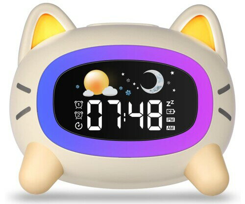 GePavinDa 子供 目覚まし時計 子どもめざまし時計 こどもめざましとけい キッズ用置き時計 学生時計 猫..