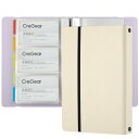 CreGear 名刺ホルダー 180枚収容 名刺入れ 5色区切りページあり 差替式 大容量ファイル ゴムバンド付き 名刺3段 ヨコ入れ カード整理用 ホワイト