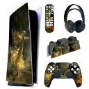 PlayVital ps5コンソール本体(デジタルバージョン)に対応用ステッカーシール、ps5コントローラー&充電ステーション&ヘッドセット&リモコンに対応するステッカービニールシール