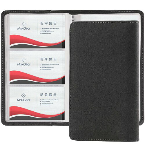 (MaxGear) 名刺ホルダー 名刺ファイル 大容量 240枚収納 PUレザー 名刺帳 名刺管理・整理に便利 名刺入れ ビジネス用 分類管理 名刺フォルダー ...