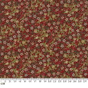 Moda 7316-14m 植物柄 クローバー シーチング Best of Morris 生地 手芸用 メタリック加工 レッド (生地巾110cm×100cm)