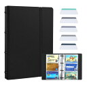 Anfiodas 名刺ホルダー 名刺入れ 180枚収容 名刺整理 名刺分類管理 名刺ファイル 大容量 耐久性 区切りタブ付き ルーズリーフ ビジネスオフィス (...