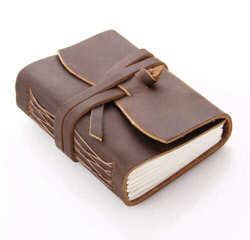CEETOL ノート 本革 旅行者のためのノートブック 手作り手帳 帳 システム手帳 高級 レザーカバー 皮革 (ブラウン, S(11*8*2cm))
