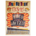 ステンシルシート アルファベット大文字&数字セット Advertisement (8cm)