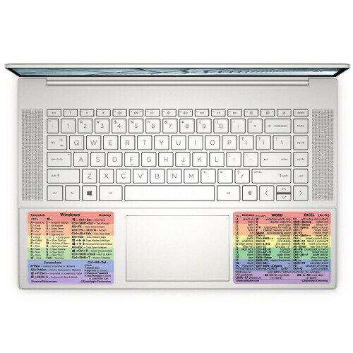 SYNERLOGIC Windows + Word/Excel (for Windows) Quick Reference Guide Keyboard Shortcut Stickers, No-residue Vinyl (Rainbow/Large/Combo)