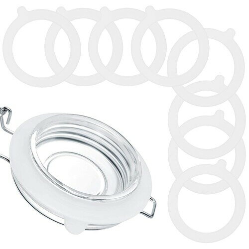 8個 3.75インチ シリコンジャーガスケット シリコンガスケット ガラスジャー用ゴムシール 漏れ防止ジャ..