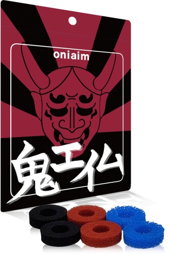 鬼エイム 黒赤青 PS4 PS5 SWITCH コントローラー エイム 向上 リング FPS 鬼輪 硬さ3種類 計6個入り