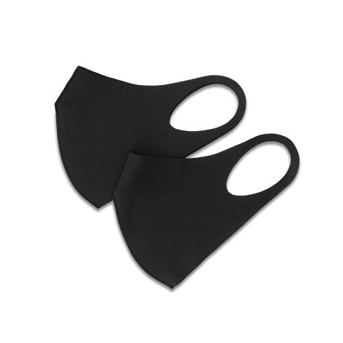 maskfactory color Everyday aerosilver, reusable, breathable, washable Face Mask, Made In Korea (Medium, Black-Black)