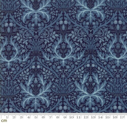 Moda 7334-17 花柄 オータムフラワー シーチング Best of Morris 生地 手芸用 ブルー (生地巾110cm×100cm) Moda 7334-17 花柄 オータムフラワー シーチング Best of Morris 生地 手芸用 ブルー (生地巾110cm×100cm)
