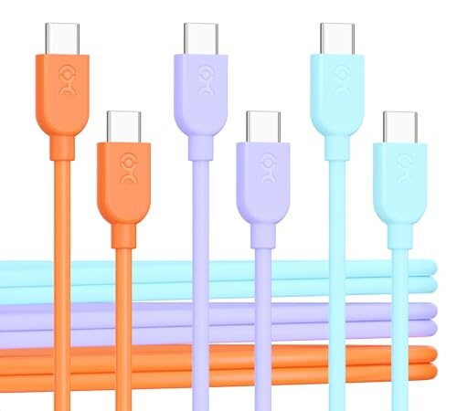 Cable Matters 3{Zbg USB C P[u 1.8m/6ft _炩 USB Type-C P[u 60W PDΉ I W u[ p[v iPhone 15/15 Pro/15 Plus/15 Pro Max/Galaxy S23Ή