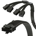 LINKUP - AVA PCIe 5.0 4 x 8pinから12VHPWR 16pin (12+4) AWG16 RTX 4000用 大電流 延長 スリーブケーブル - PCIe 4.0 電源ユニット -..