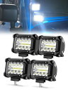 Chelhead LED作業灯 60W 4インチ角形 IP67防水仕様 12V-24V対応 バイク フォグランプ 車外灯 汎用 農業機械 船用 ジープ ジムニーに適用 4個セット