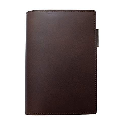 手帳カバー A6 正寸 本革 切り目仕上げ (チョコ, 厚み：スモール)