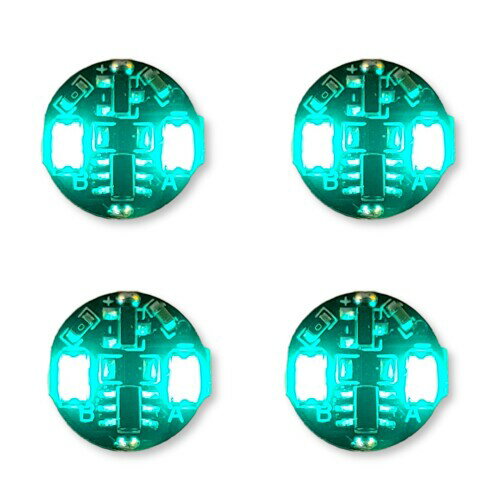 電飾 2連 LED 点灯 点滅 4個セット ボタン電池 (CR927対応) 磁気スイッチ ワイヤレス ジオラマ プラモ..