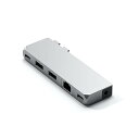 Satechi USB-C Proハブ ミニ 6-in-2 (シルバー) USB4 USB-A/Cデータ イーサネット 音声ジャック (MacBookPro Air M1 M2 M3対応)