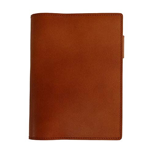 手帳カバー A6 正寸 本革 切り目仕上げ (ブラウン, 厚み：ラージ)