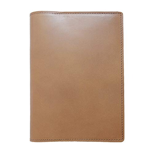 手帳カバー A6 正寸 本革 切り目仕上げ (グレージュアッシュ, 厚み：ラージ)