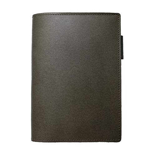 手帳カバー A6 正寸 本革 切り目仕上げ (グリーン, 厚み：スモール)