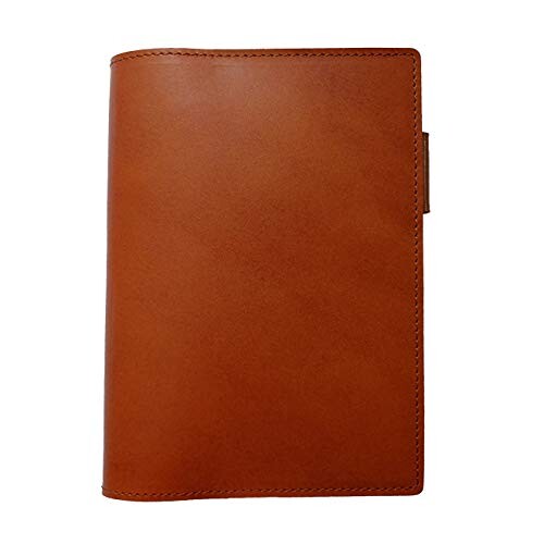 手帳カバー A6 正寸 本革 切り目仕上げ (ブラウン, 厚み：スモール)