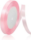 10mm チーク・ピンク サテンリボン、23メートル手芸用ファブリックリボン、ギフトラッピング、ヘアリボン、誕生日や結婚式の装飾