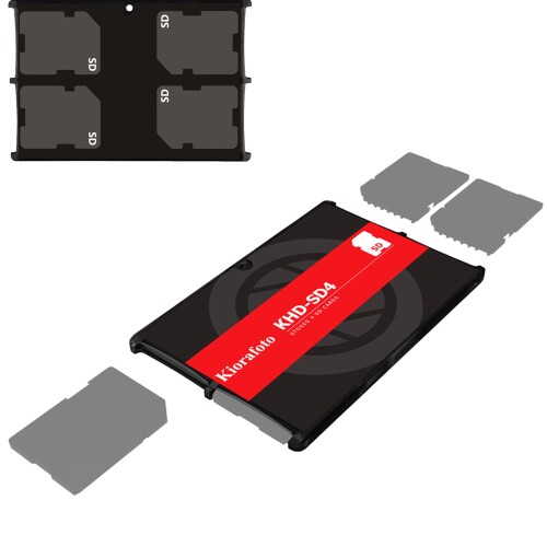 Kiorafoto 4スロット SD SDHC SDXC メモリーカードケース クレジットカードサイズ メモリーカードホルダー