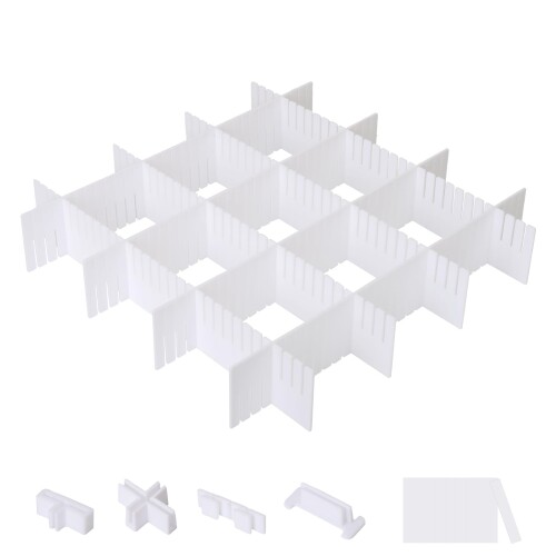 Belinlen 40.5x7cm 仕切り板 10枚 固定アクセサリー 36個付き お好きに切断 自由組合可能 引き出し 仕切り 安定性 高い 収納用 タンス 仕切り 小物 化粧品 下着 ネクタイ 薬品に最適（厚さ2.5mm