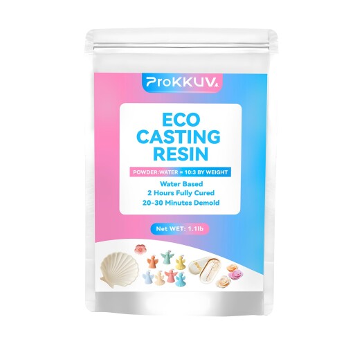 ProKKUVエコキャスティング石膏 498g 粉末タイプ：水との混合比 100：30 急速硬化 気泡防止 30分で型抜き可能 レジンキャスティング用パウダー