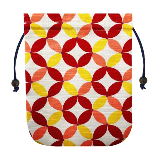 Poitto。 御朱印帳袋 巾着 巾着袋 袋入れ 朱印帳ケース 朱印帳入れ 和小物 和雑貨 日本製 (七宝 レッド)