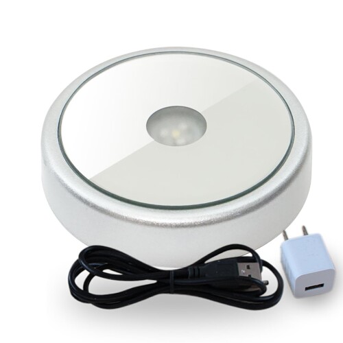 ハーバリウム ライト コースター LED台座 アクスタ クリスマス レインボー ディスプレイ スタンド (ACアダプタ付属1個) (ACアダプター付)