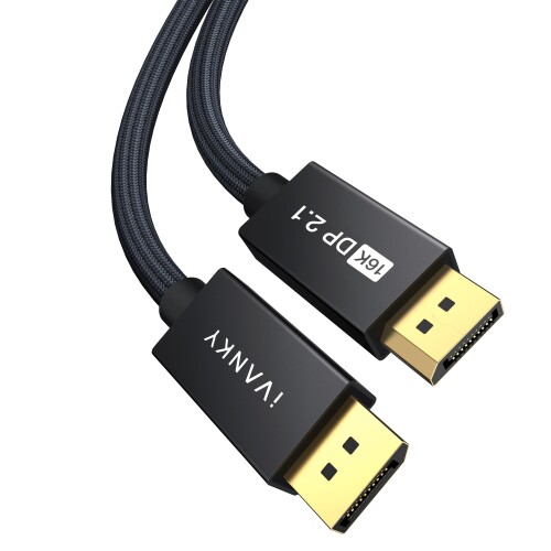 iVANKY 16K Displayport ケーブル 2.1規格16K@60Hz/8K@60Hz 4K@240Hz/165Hz/144Hz，ディスプレイポート ケーブル 最大40Gbpsハイスピード、HDR/DSC / 1.2a / FreeSync＆G-Syncなどに対応 DP 2.1ケーブル