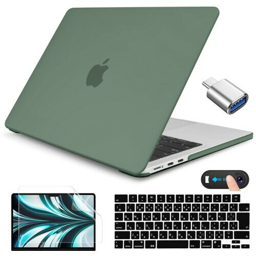 CISSOOK MacBook Air 13.6 インチ 新型 M3 A3113 2024 M2 A2681 2022 つや消し おしゃれ Midnight Green macbook air m3 カバー ミッドナイトグリーン ケース マックブック エアー 日本語JIS配…
