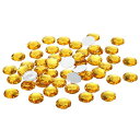 PATIKIL 25mmフラットバック丸型アクリルラインストーン 100個入り プラスチックサークルジェム 宝石メイキング コスチューム装飾 クラフト用 イエロー