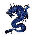 ブルードラゴン刺繍のバッジのアイロン付けまたは縫い付けるワッペン