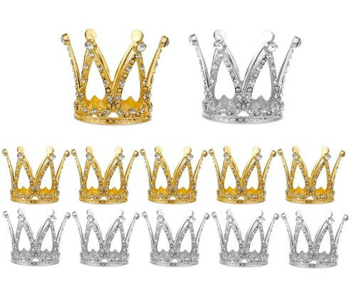 DIFEIUKI ミニ クラウン ケーキトッパー 10個セット ケーキ 飾り 姫様 髪飾り プリンセス ティアラ き..
