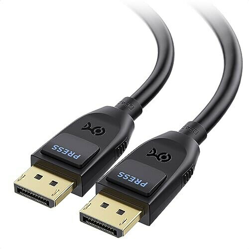 Cable Matters DisplayPort 2.1 P[u 2m 40Gbps DP40 8K 60Hz 4K 144Hz ubN Q[j^[APCARTX 4080/4090/RX 7900ȂǗp FreeSyncAG-SYNCAHDRΉ