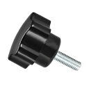 CoCud スタークランプノブ M6 x 20 mmオスネジ 24 mmヘッド プラスチック サムスクリューグリップハンドノブねじボルト ブラック 用途:旋盤機械用 1個入り