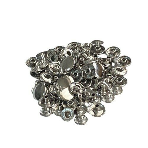 (Harvestmart) ばねホック バネホック ホック ホックセット 金属 ボタン 釦 20組 打ち込み式 (シルバー..