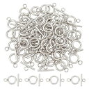 UNICRAFTALE 50組 12mm トグルクラスプ 304ステンレス製クラスプ 留め金具 O字型クラスプ T字型クラスプ マンテルリング リングクラスプ ...