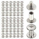 45枚入シカゴスクリュー バインディングネジ ボタン レザークラフト 組ねじ (5x10mm 45本入)