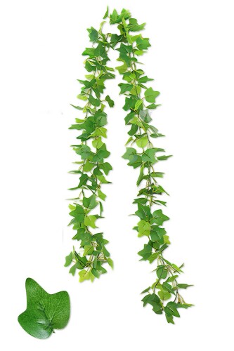 Tierneys フェイクグリーン ガーランド フェイクリーフ インテリア 人工観葉植物 壁掛け 吊り下げ 屋内 屋外 ベランダ ガーデニング (1, クリーパー, 2m 針金芯入り)